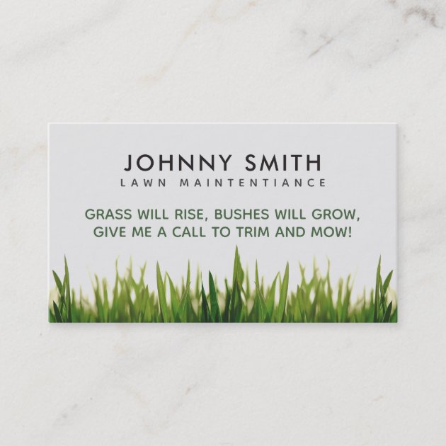 Lawn Care Slogans Business Cards (front side)