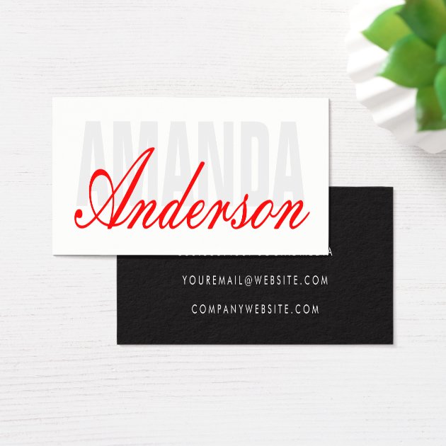 Bold And Fancy Text Mini Business Card