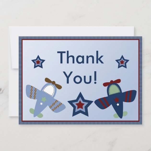 Adorable Airplanes/Aviator Thank You Card