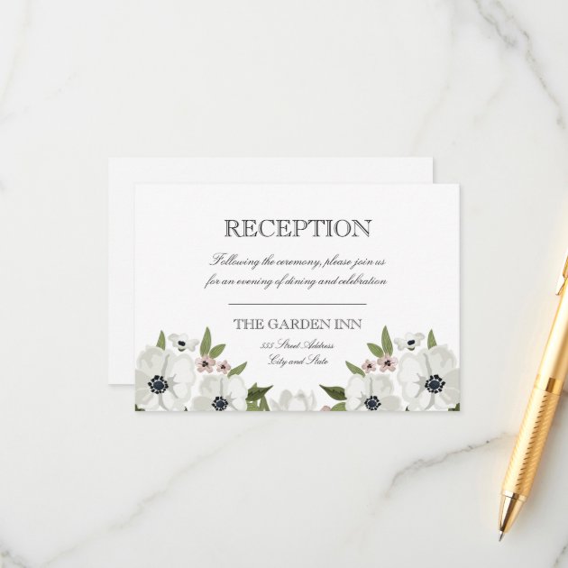 Lovely Floral Reception Card