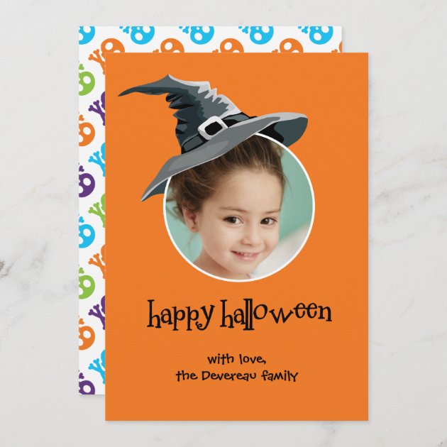 Witch Hat Halloween Photo Card