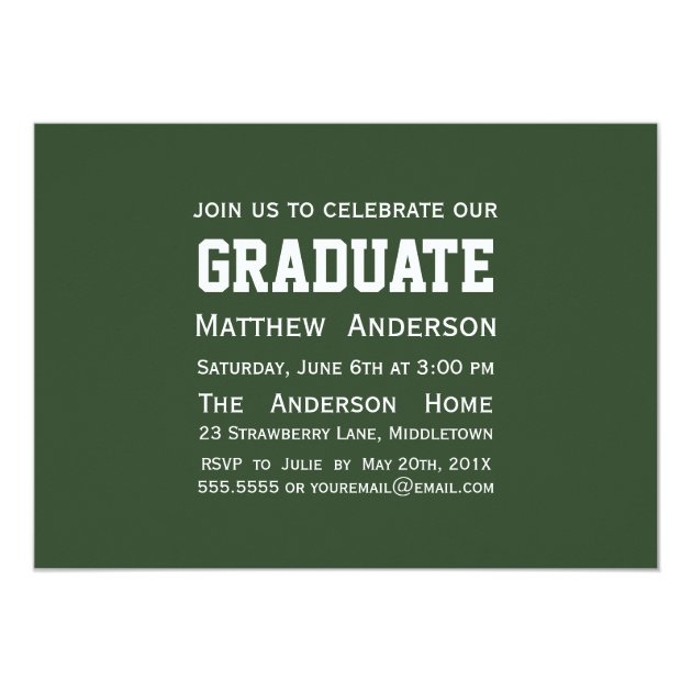 Modern 2 Photo Graduation Invitation - Green