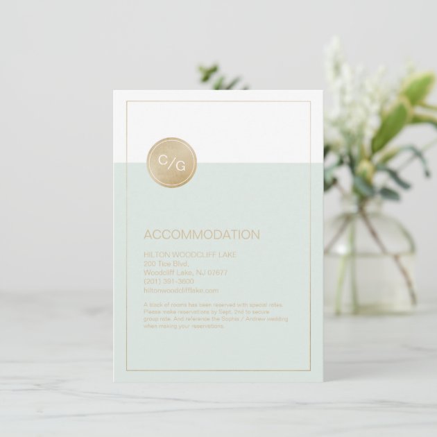 Color Editable Modern Wedding Accommodation Card