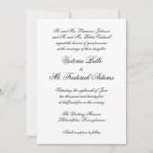 Elegant Black and White Calligraphy Formal Wedding Invitation | Zazzle