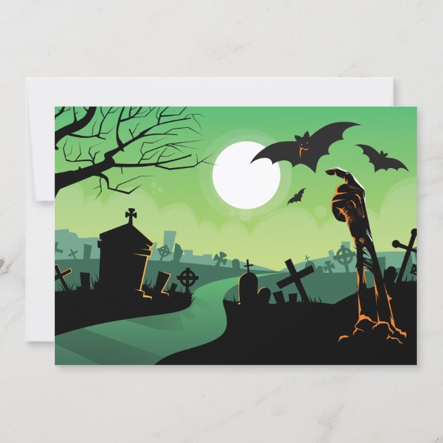 Halloween Spooky Zombie Graveyard Photo Card