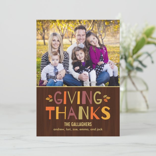Giving Thanks Thanksgiving Photo Cards