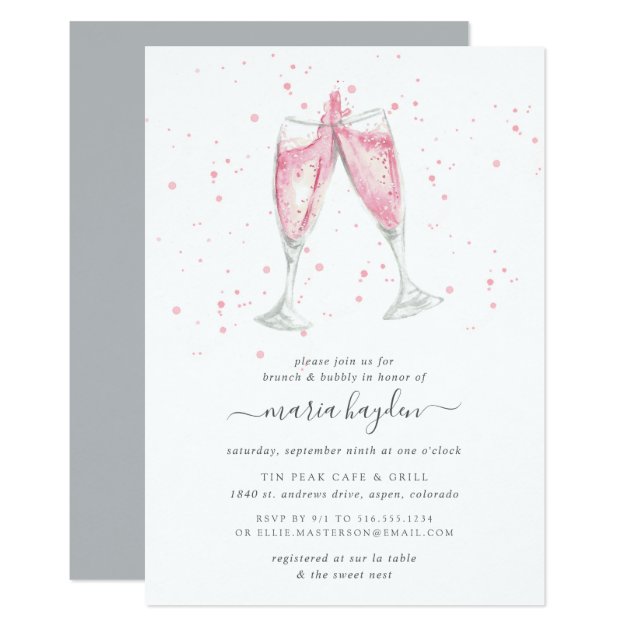 Pink Champagne | Brunch & Bubbly Shower Invitation