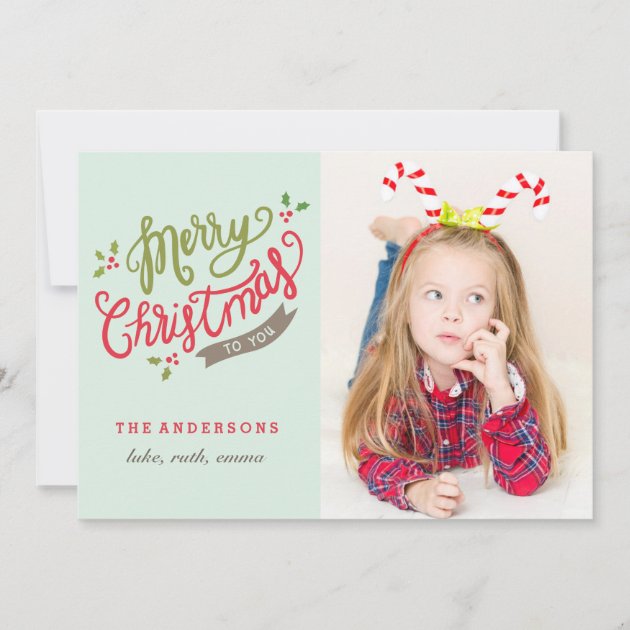 Merry Christmas Photo Card / Adorable / Cute