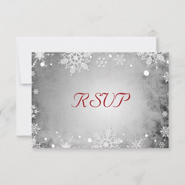 Wintery Grey RSVP Card
