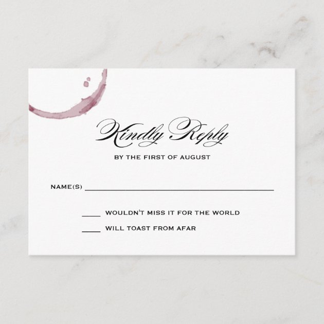 Wine Stains Winery Vineyard Wedding Response Invitation