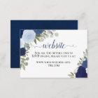 Rustic Blue Watercolor Roses Wedding Website Enclosure Card | Zazzle