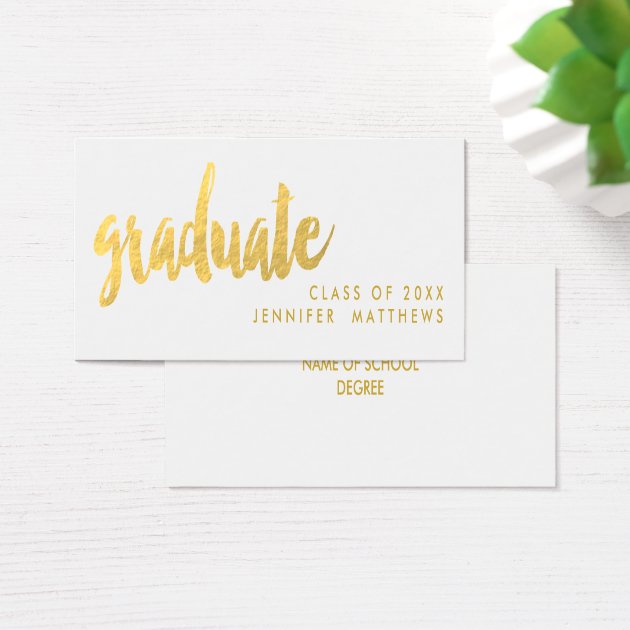 Gold Graduate Script | Business Card