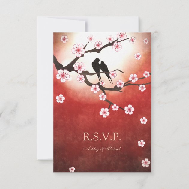 Sakura and Love Birds RSVP
