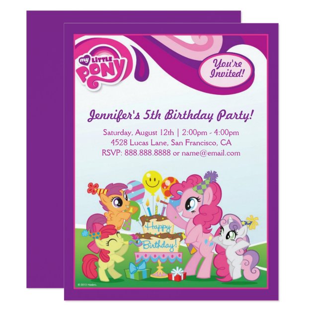 My Little Pony  Birthday Party Invitation