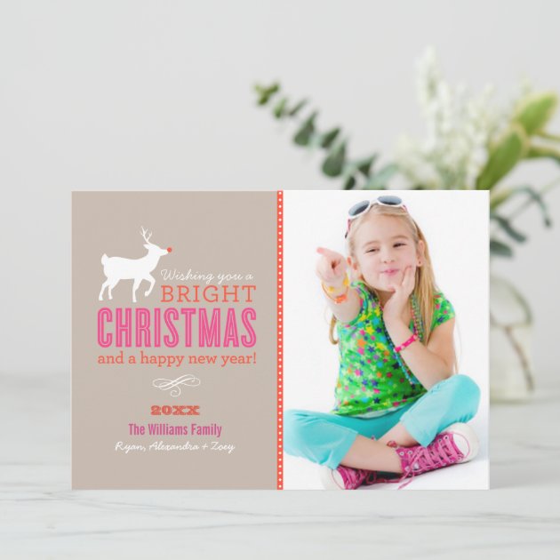 Bright Christmas Wishes Photo Card | Sand