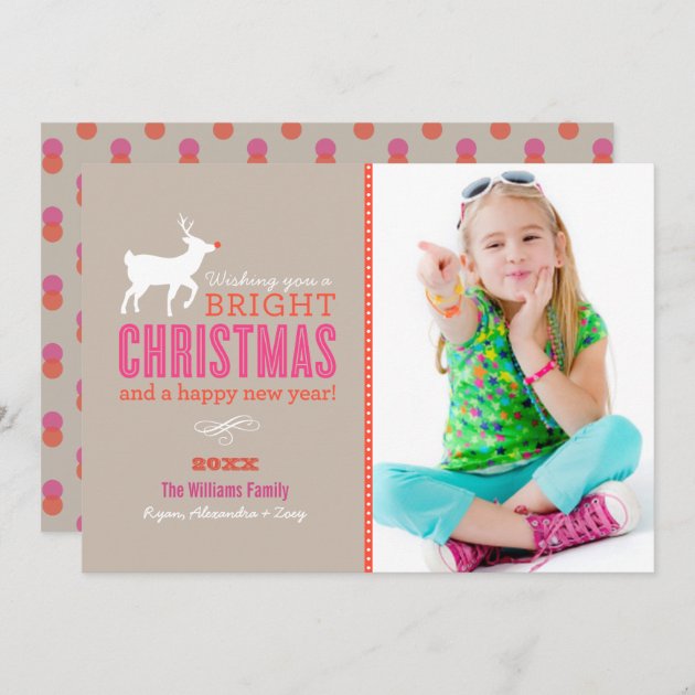 Bright Christmas Wishes Photo Card | Sand