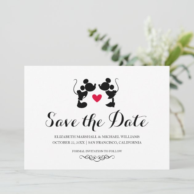 Mickey & Minnie Wedding | Silhouette Save The Date