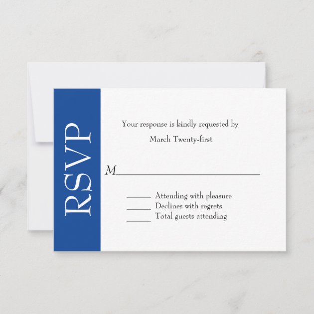 All Purpose Blue & White RSVP Card