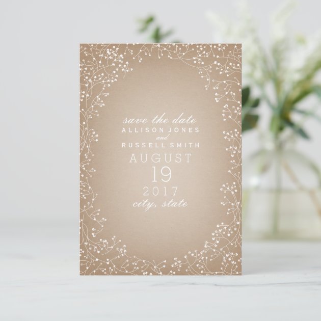 Baby's Breath Cardstock Inspired Save The Date