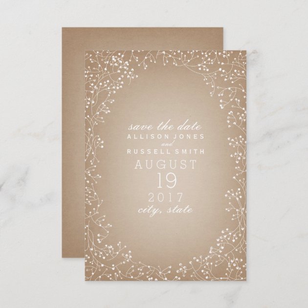 Baby's Breath Cardstock Inspired Save The Date