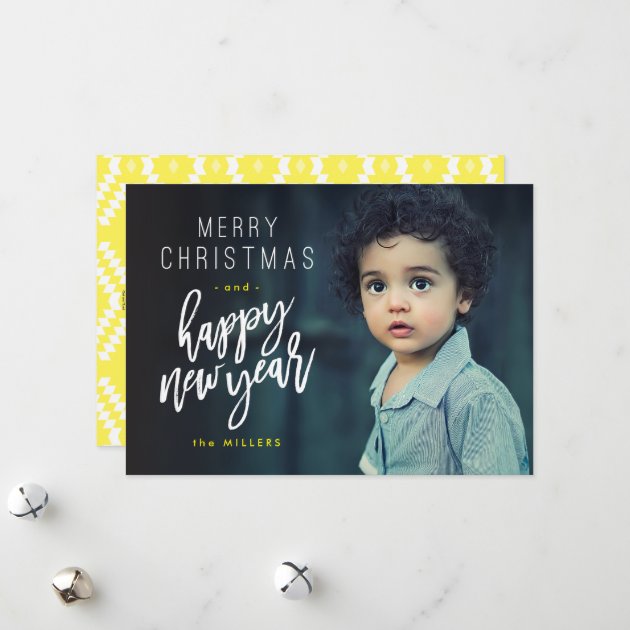 Merry Christmas, Happy New Year, Bold Photo Card