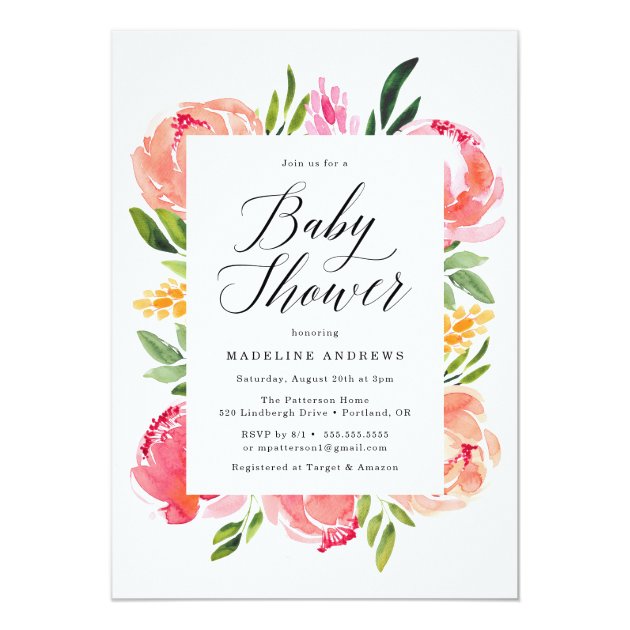 Vibrant Blooms | Baby Shower Invitation