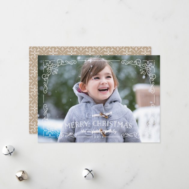 Ornate Frame Christmas Invitation - Snow