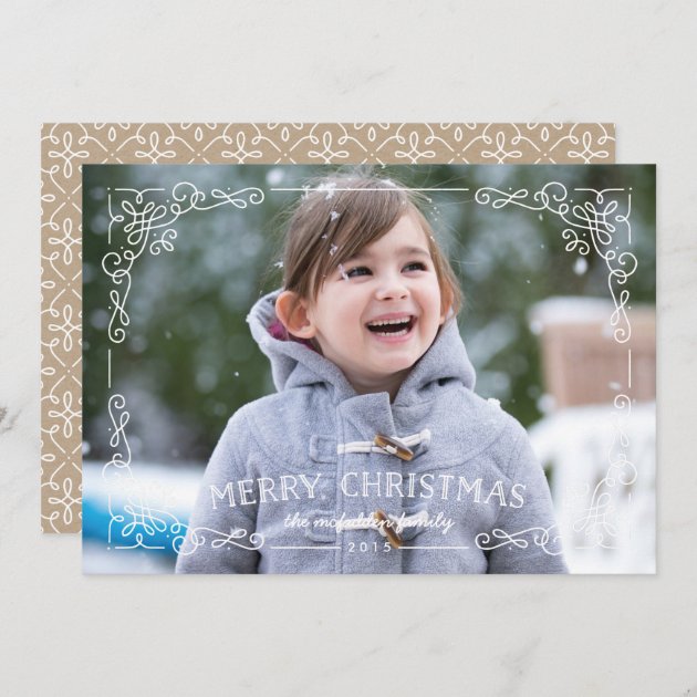 Ornate Frame Christmas Invitation - Snow