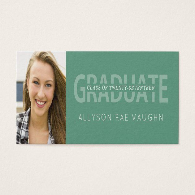 Graduation Photo Name Cards Modern Typography