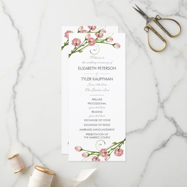 Garden Roses Wedding Program