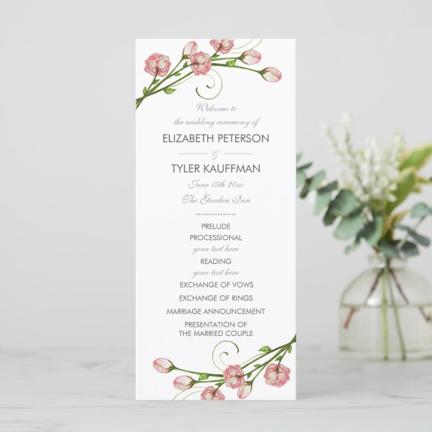 Garden Roses Wedding Program