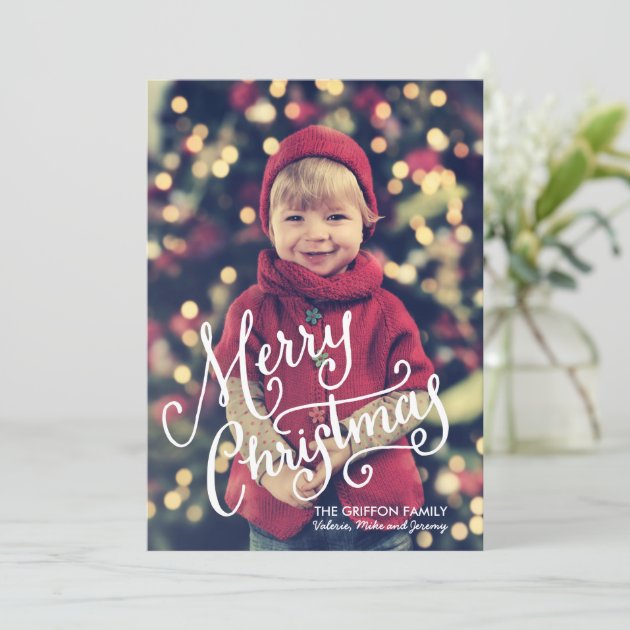 Hand Lettered Merry Christmas Photo Card