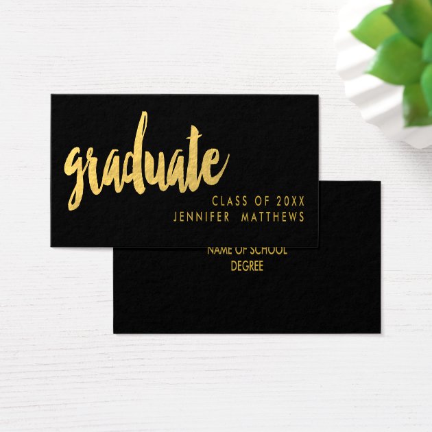 Gold Graduate Script | Business Card