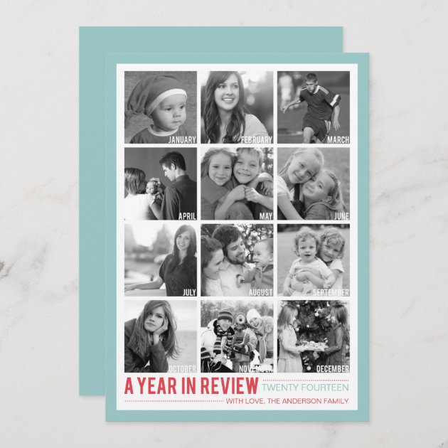 Year In Review 12 Photo Collage Holiday Photocard