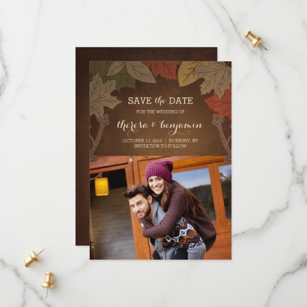 Autumn Delight Wedding Save The Date Card