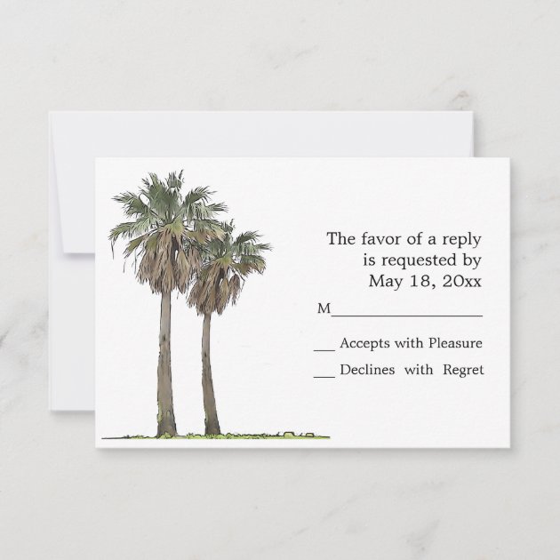 Tropical Palm Trees RSVP Cards