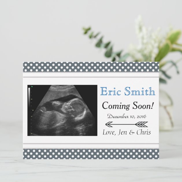 Simple Unisex Ultrasound Baby Announcement