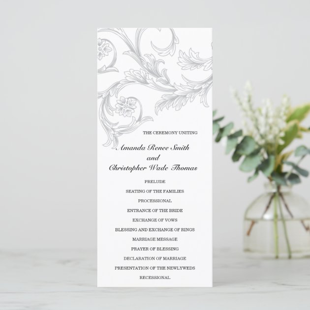 Elegant Floral Wedding Program