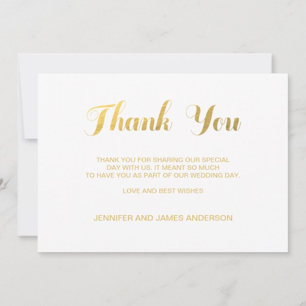 GOLD ELEGANCE | WEDDING THANK YOU PHOTO CARD