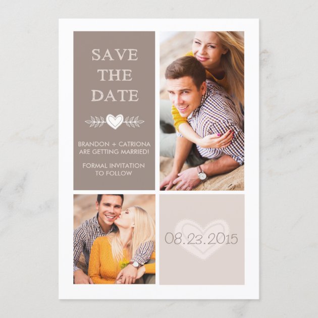 Rustic Heart Doodles | Save the Date Announcement (front side)