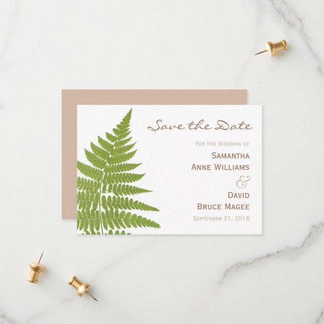 Woodland Wedding Fern Save The Date Card