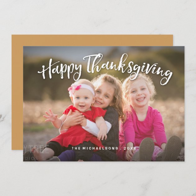 Happy Thankgiving Flat Photo Card