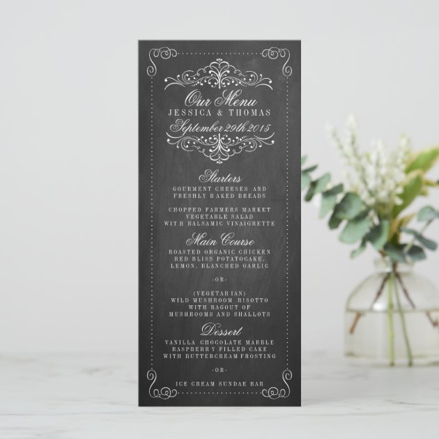 The Ornate Chalkboard Wedding Collection - Menus