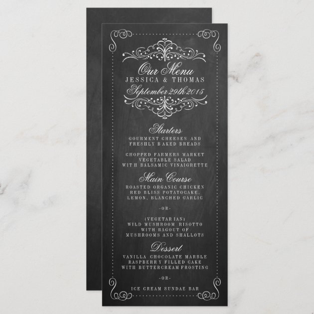 The Ornate Chalkboard Wedding Collection - Menus