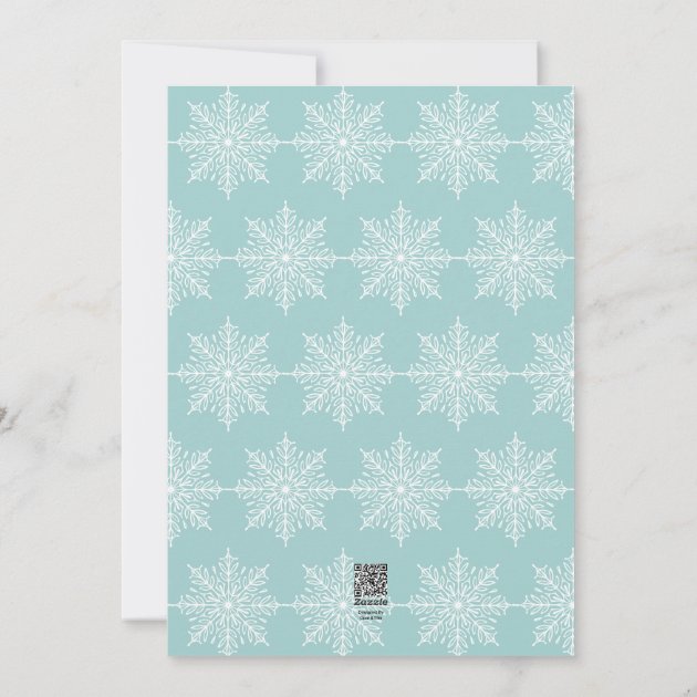 Merry Christmas Ice Blue & Snow Personalized Photo Holiday Card