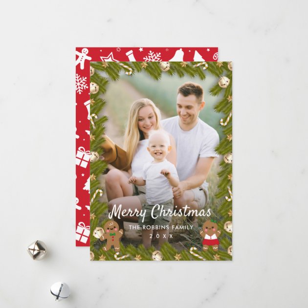 Gingerbread Christmas Decor Photo Frame Holiday Card