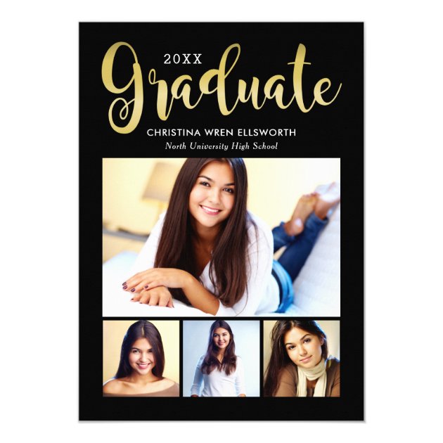 Photo Graduation Announcement | Gold Graduate