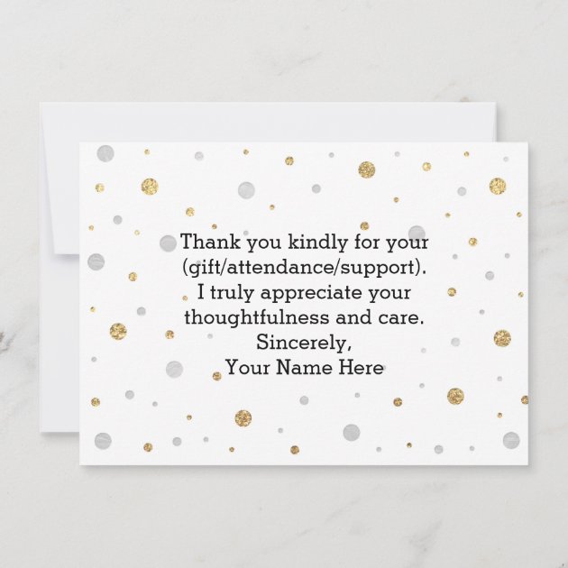 Gold Glitter Silver Foil Print Confetti Thank You