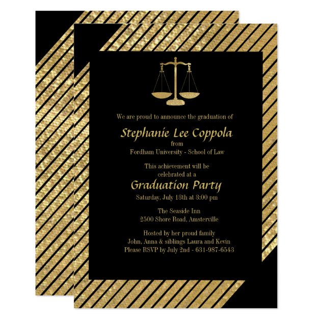 Gold Justice Scale Invitation