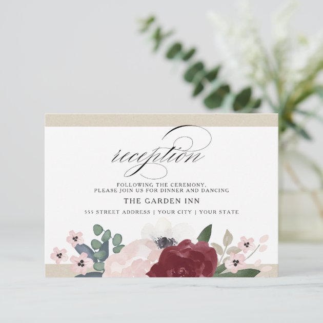 Romantic Florals Reception Enclosure Card